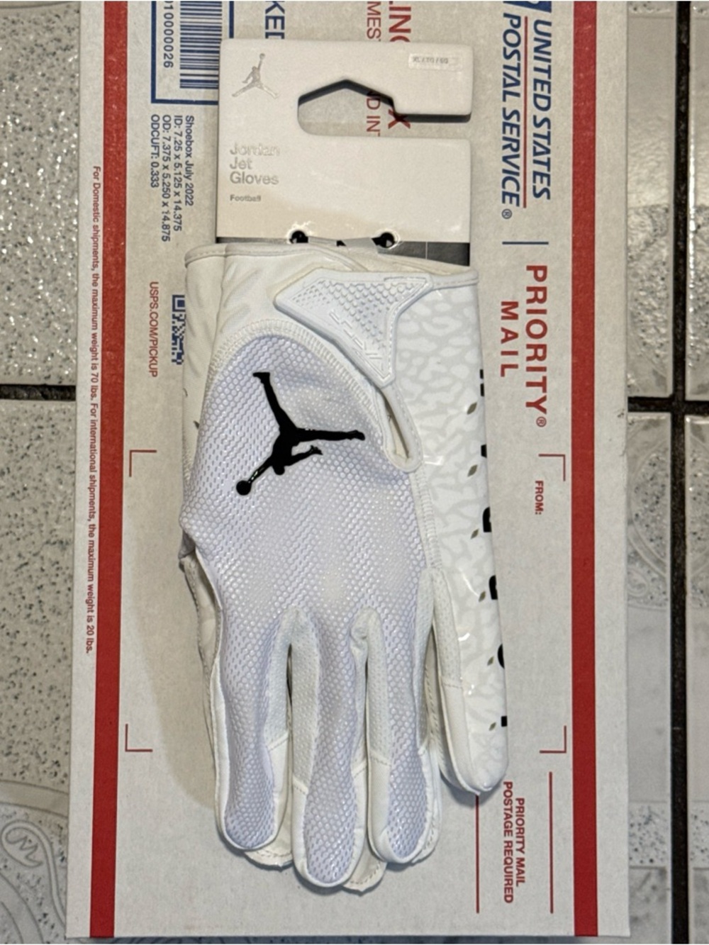 New Jordan Jet 7.0 Football Receiver Gloves White Men's Size XL DV4209-102
